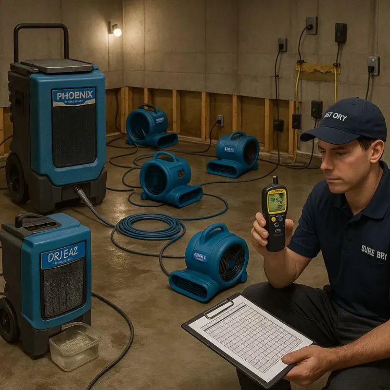 Structural Drying and Dehumidification process in Williamsburg, MA